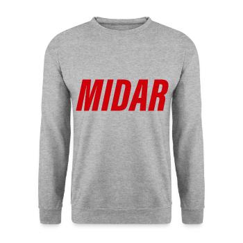 Midar - Unisex Sweatshirt - salt & pepper - Front - Alina (178cm) & Michal (187cm)
