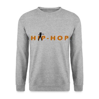 Hip-Hop Breakdance Rap Dancing - Unisex Pullover - Weißgrau meliert - Vorne - Alina (178cm) & Michal (187cm)