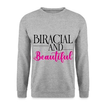 Biracial And Beautiful 2 - Unisex Sweatshirt - salt & pepper - Front - Alina (178cm) & Michal (187cm)