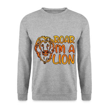 Rugir je suis un lion 4 - Sweat-shirt Unisexe - gris chiné - Devant - Alina (178cm) & Michal (187cm)