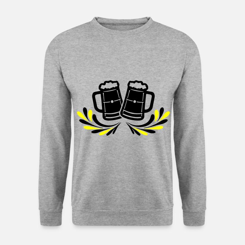 Bierkrug Bier Symbol - Unisex Pullover - Weißgrau meliert