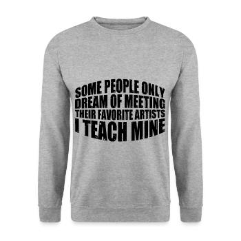 Meeting Their Favorite Artists, I Teach Mine 8 - Unisex Pullover - Weißgrau meliert - Vorne - Alina (178cm) & Michal (187cm)