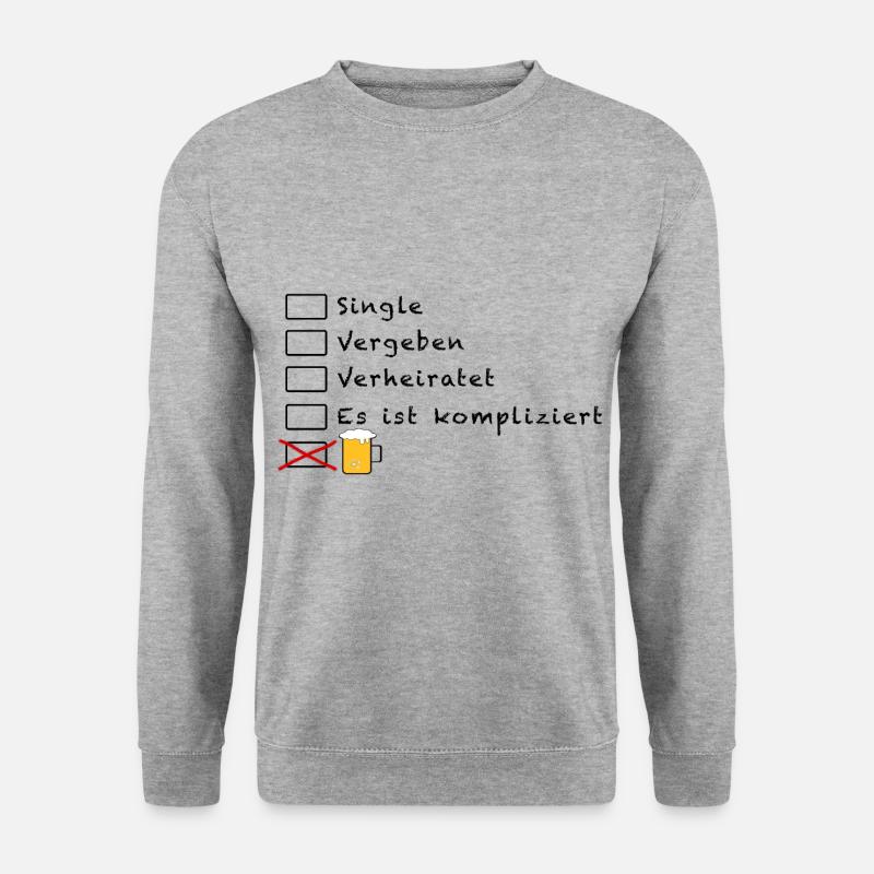 Single Vergeben Bierkrug - Unisex Pullover - Weißgrau meliert