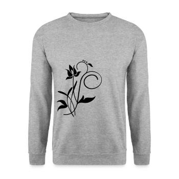 Orchidee / orchid (2c) - Unisex Sweatshirt - salt & pepper - Front - Alina (178cm) & Michal (187cm)