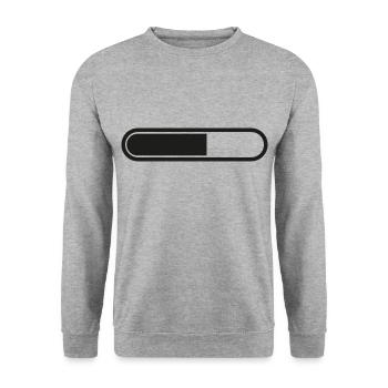 Ladebalken Loading Akku - Unisex Pullover - Weißgrau meliert - Vorne - Alina (178cm) & Michal (187cm)