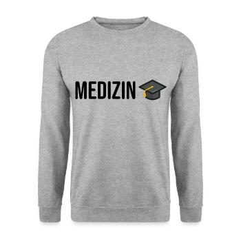 Medizin Studium Abschlussfeier - Unisex Pullover - Weißgrau meliert - Vorne - Alina (178cm) & Michal (187cm)