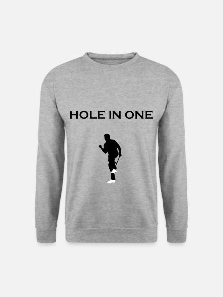 Golf Hole in one Golfer Abschlag Umriss Geschenk - Unisex Pullover - Weißgrau meliert