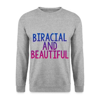 Biracial And Beautiful 4 - Unisex Sweatshirt - salt & pepper - Front - Alina (178cm) & Michal (187cm)