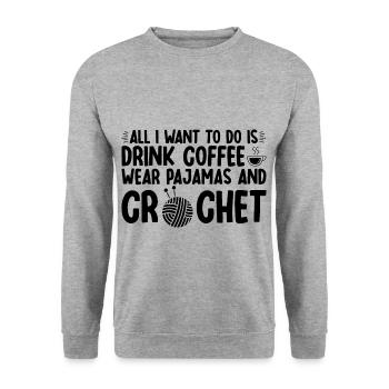 Tout ce que je veux, c’est boire du café - Sweat-shirt Unisexe - gris chiné - Devant - Alina (178cm) & Michal (187cm)