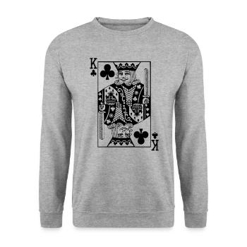Cross king card game - Unisex Sweatshirt - salt & pepper - Front - Alina (178cm) & Michal (187cm)
