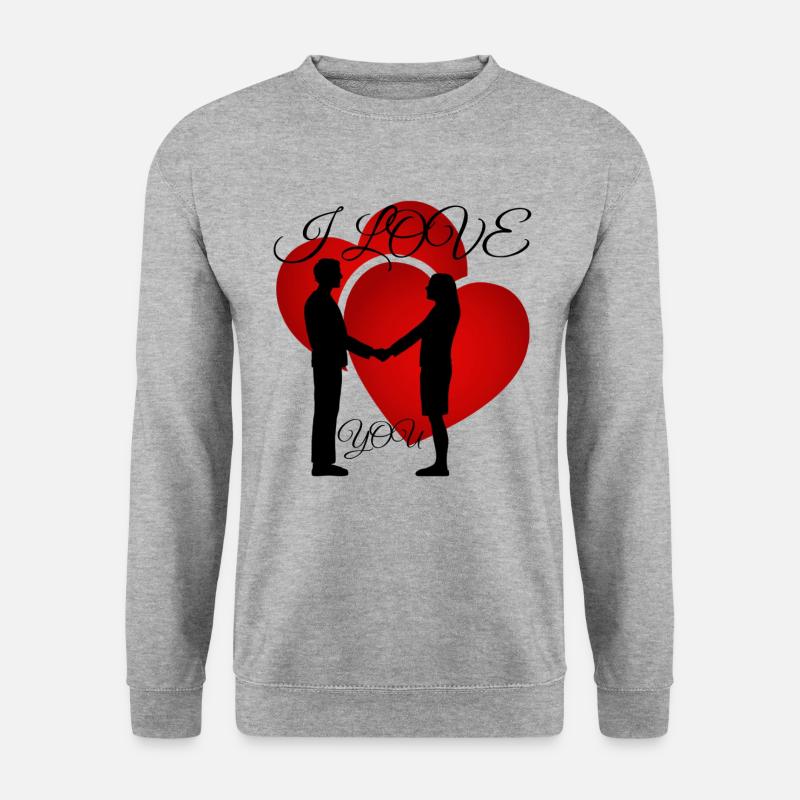 Ich Liebe Dich - Unisex Pullover - Weißgrau meliert