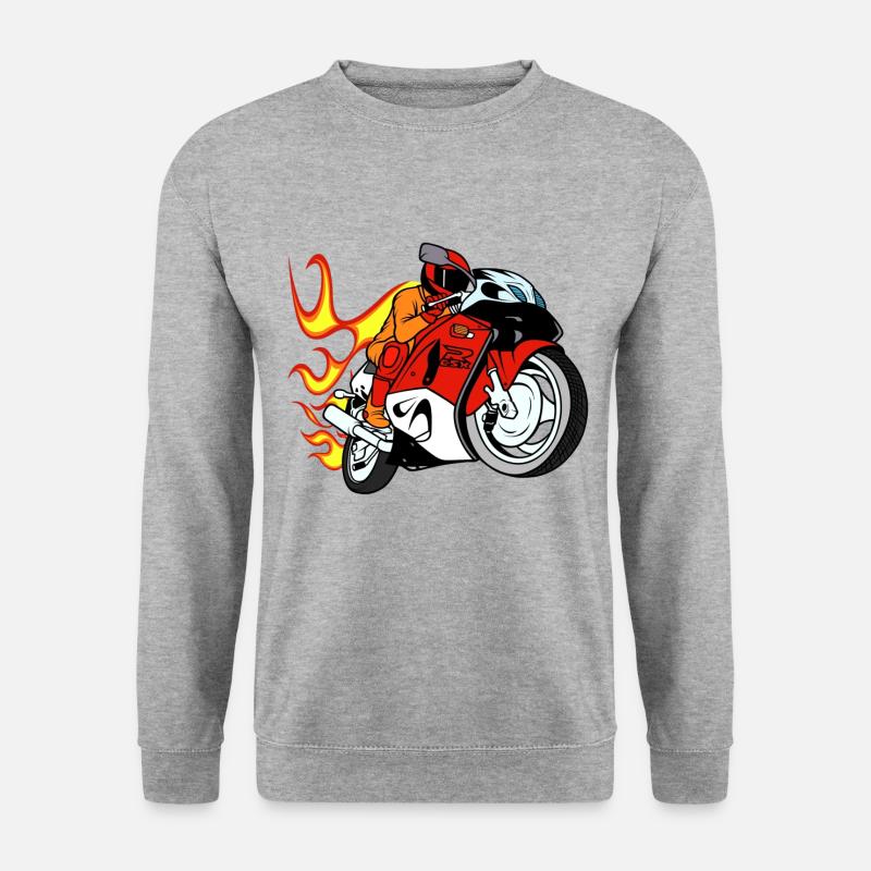 Motorrad Bike - Unisex Pullover - Weißgrau meliert