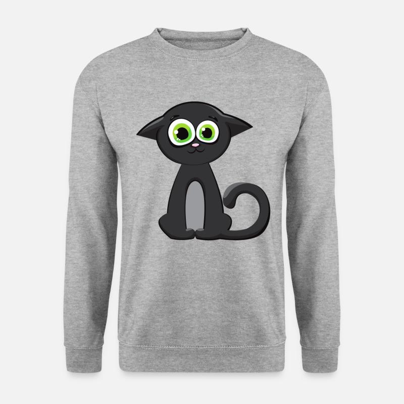 Katzengesicht Kätzchen - Unisex Pullover - Weißgrau meliert