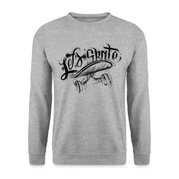 Let's Skate tattoo Graffiti gangster streetwear - Unisex Pullover - Weißgrau meliert - Vorne - Alina (178cm) & Michal (187cm)