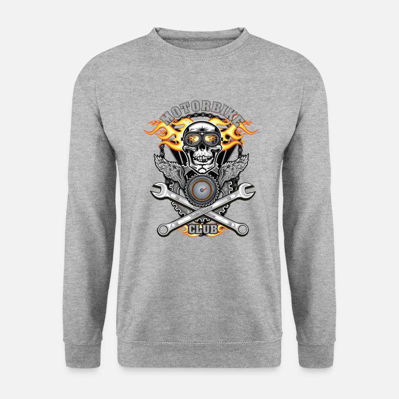 Motorrad Club - Unisex Pullover - Weißgrau meliert