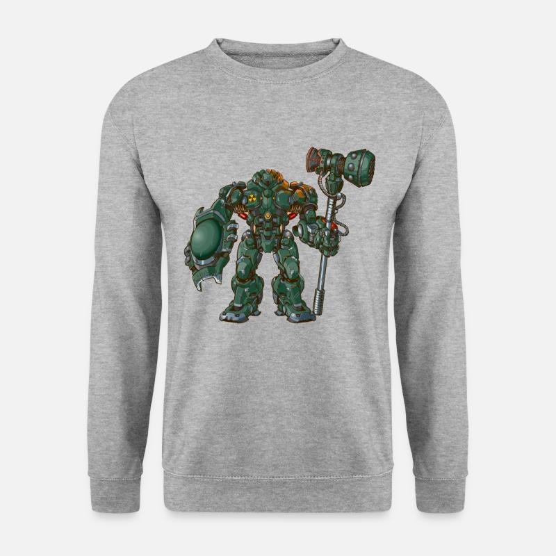 Roboter Monster - Unisex Pullover - Weißgrau meliert