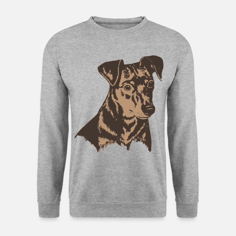 Hundekopf - Unisex Pullover - Weißgrau meliert