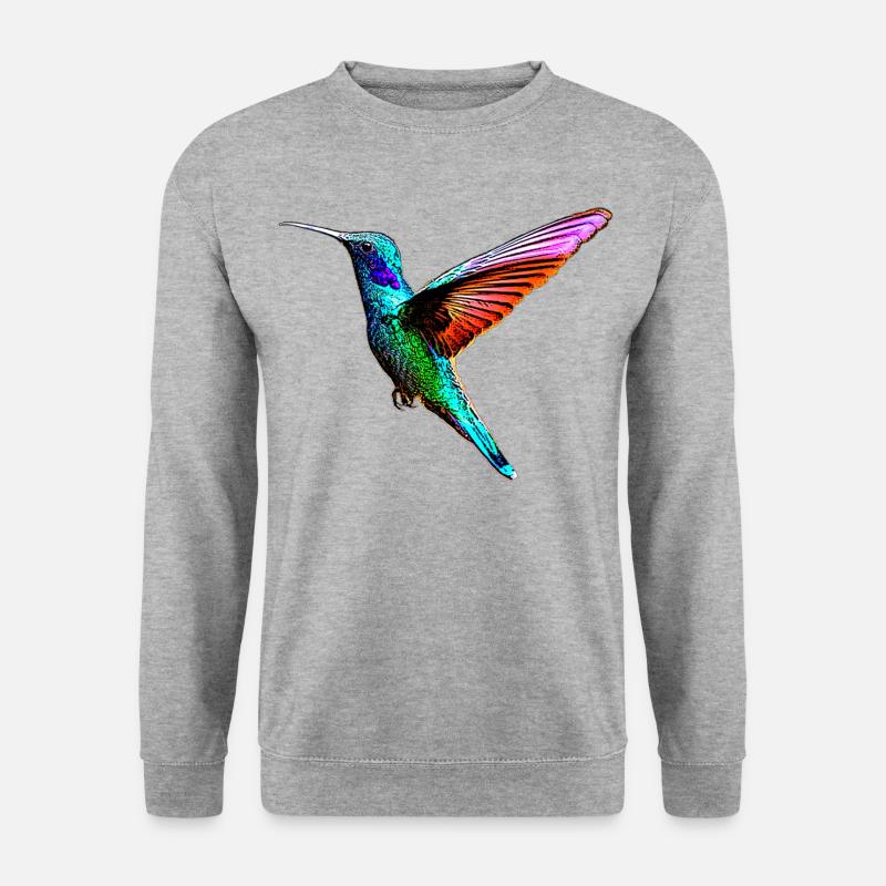 Kolibri - Unisex Pullover - Weißgrau meliert
