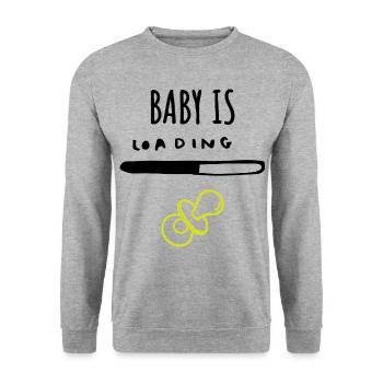 Baby is loading... - Unisex Pullover - Weißgrau meliert - Vorne - Alina (178cm) & Michal (187cm)