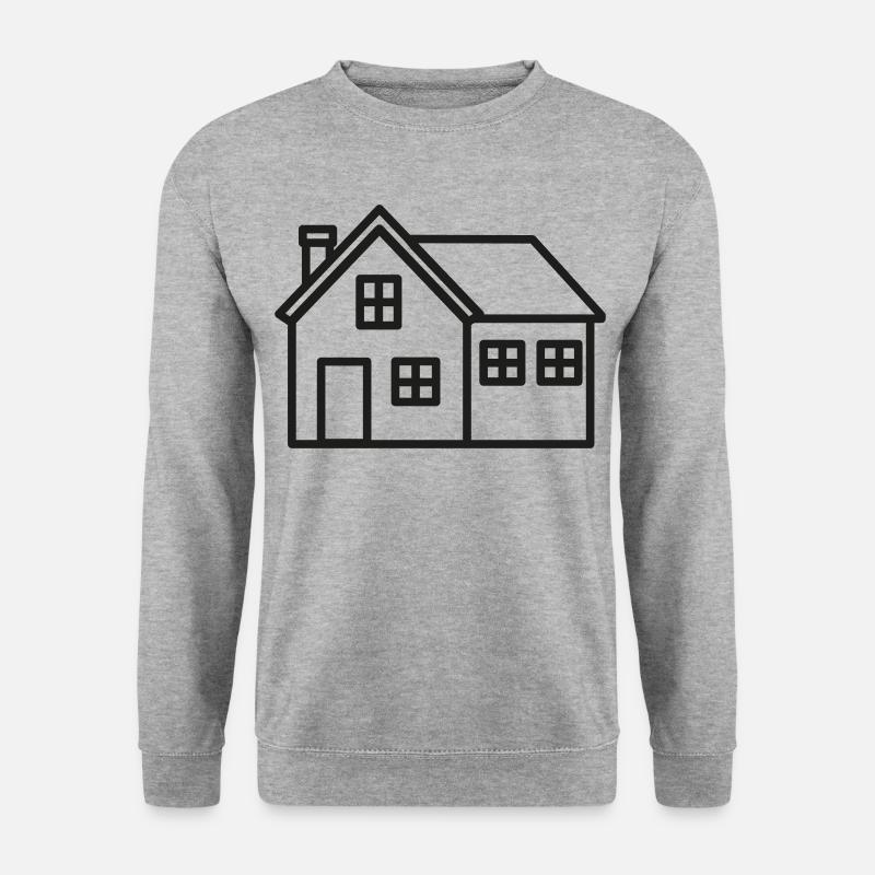 Haus Icon - Unisex Pullover - Weißgrau meliert