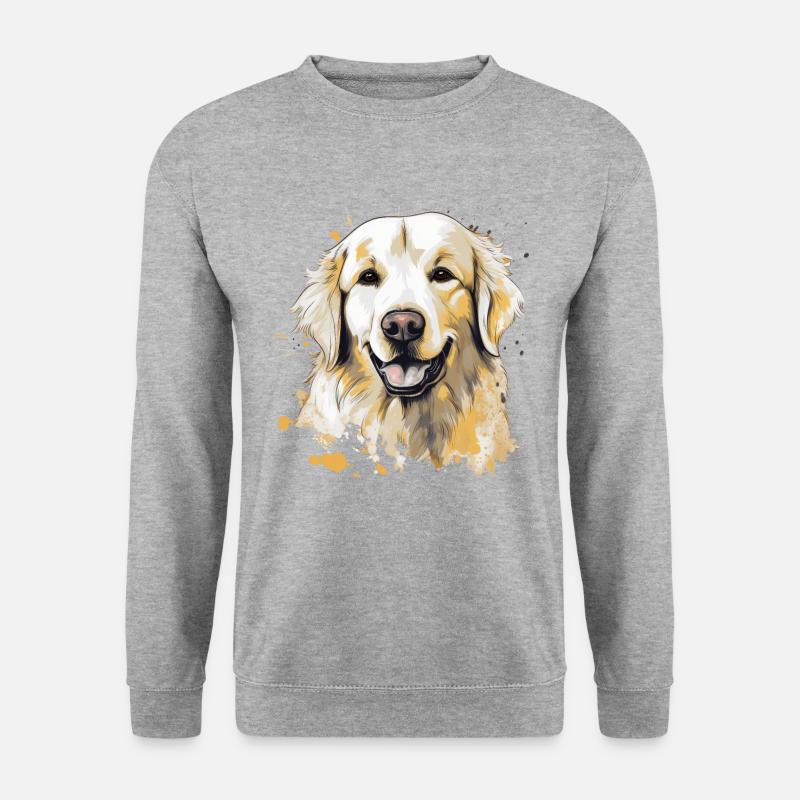 Golden Retriever - Unisex Pullover - Weißgrau meliert