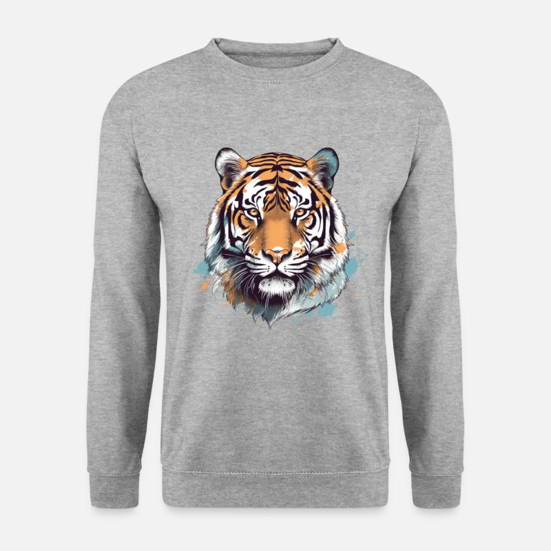 Tiger - Unisex Pullover - Weißgrau meliert