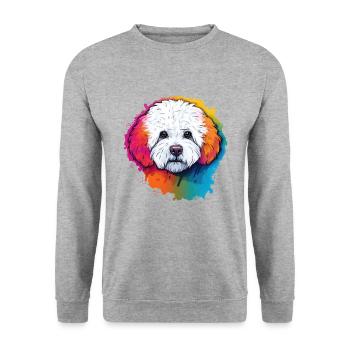 Bichon Frise - Unisex Sweatshirt - salt & pepper - Front - Alina (178cm) & Michal (187cm)