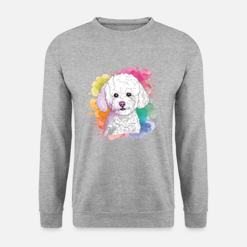 Bichon Frise - Unisex Pullover - Weißgrau meliert