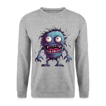 Halloween Monster Zombie Effrayant Costume d’horreur - Sweat-shirt Unisexe - gris chiné - Devant - Alina (178cm) & Michal (187cm)