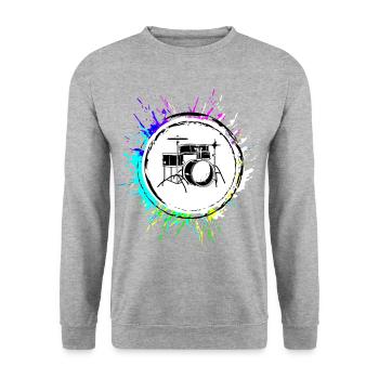 Drums Music - Unisex Sweatshirt - salt & pepper - Front - Alina (178cm) & Michal (187cm)