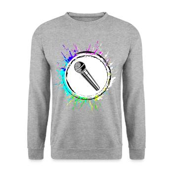 Icône du microphone - Sweat-shirt Unisexe - gris chiné - Devant - Alina (178cm) & Michal (187cm)