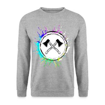 Symbole de la hache - Sweat-shirt Unisexe - gris chiné - Devant - Alina (178cm) & Michal (187cm)