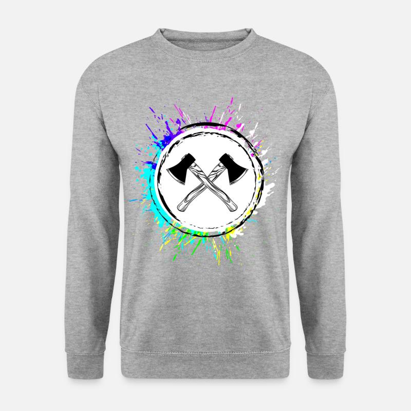 Axt Symbol - Unisex Pullover - Weißgrau meliert