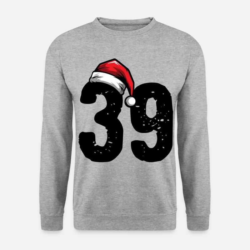 39 Zahl Weihnachten - Unisex Pullover - Weißgrau meliert