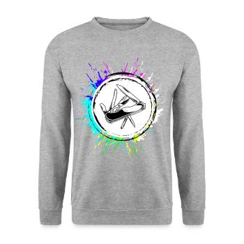 Taschenmesser Symbol - Unisex Pullover - Weißgrau meliert - Vorne - Alina (178cm) & Michal (187cm)