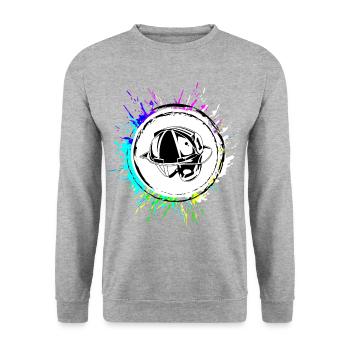 Firefighter Helmet Icon - Unisex Sweatshirt - salt & pepper - Front - Alina (178cm) & Michal (187cm)