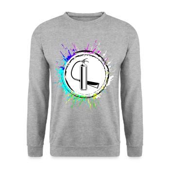 Fire Extinguisher Icon Fire Brigade - Unisex Sweatshirt - salt & pepper - Front - Alina (178cm) & Michal (187cm)