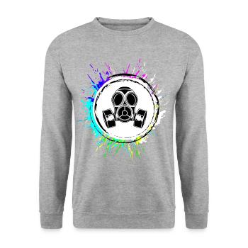Gas Mask Icon - Unisex Sweatshirt - salt & pepper - Front - Alina (178cm) & Michal (187cm)