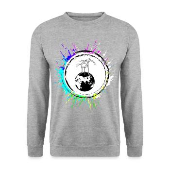 Planet Earth - Unisex Sweatshirt - salt & pepper - Front - Alina (178cm) & Michal (187cm)