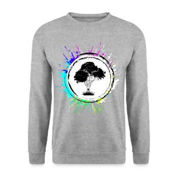 Arbre Symbole Nature - Sweat-shirt Unisexe - gris chiné - Devant - Alina (178cm) & Michal (187cm)