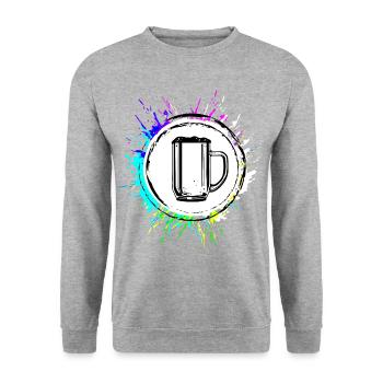 Beer Glass Beer Mug Cheers - Unisex Sweatshirt - salt & pepper - Front - Alina (178cm) & Michal (187cm)
