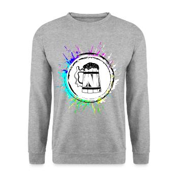 Beer Glass Beer Mug Cheers - Unisex Sweatshirt - salt & pepper - Front - Alina (178cm) & Michal (187cm)