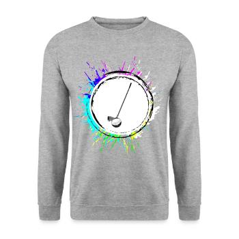 Golf Sport Symbol - Unisex Pullover - Weißgrau meliert - Vorne - Alina (178cm) & Michal (187cm)