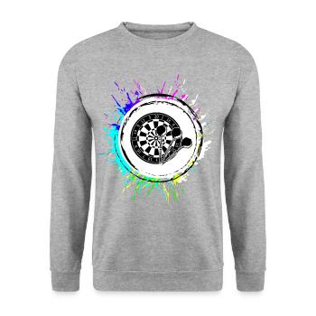 Darts Sport Symbol - Unisex Pullover - Weißgrau meliert - Vorne - Alina (178cm) & Michal (187cm)