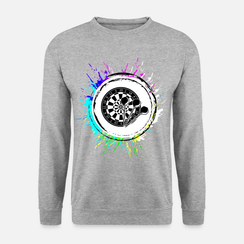 Darts Sport Symbol - Unisex Pullover - Weißgrau meliert
