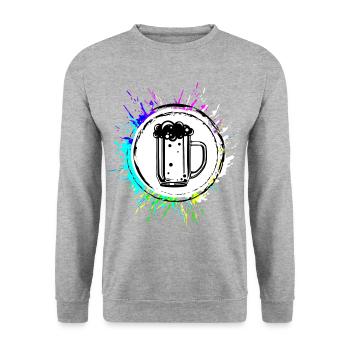 Beer Mug Beer Glass - Unisex Sweatshirt - salt & pepper - Front - Alina (178cm) & Michal (187cm)