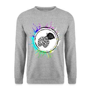 Beer Hops Tapping Brewery - Unisex Sweatshirt - salt & pepper - Front - Alina (178cm) & Michal (187cm)