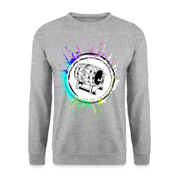 Bierfass Bier Brauerei - Unisex Pullover - Weißgrau meliert - Vorne - Alina (178cm) & Michal (187cm)
