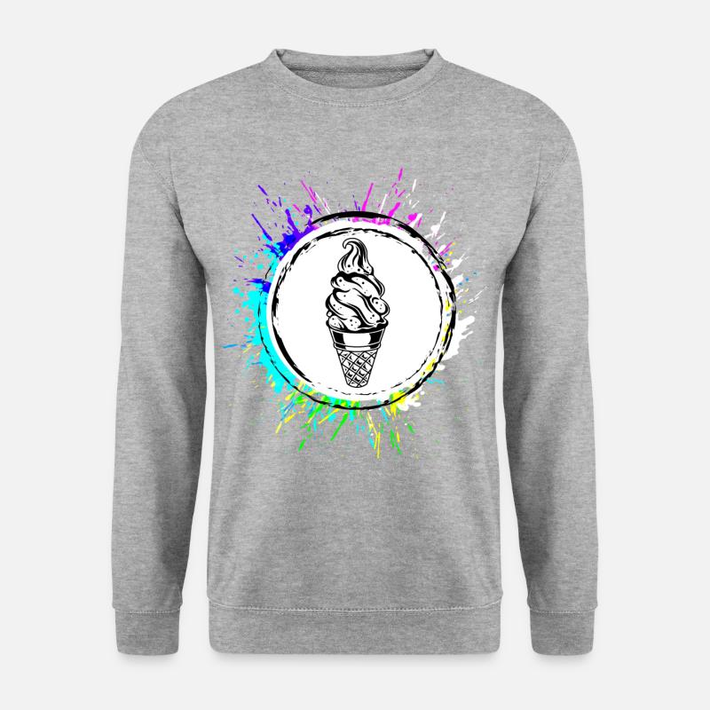 Eis Lecker Icecream - Unisex Pullover - Weißgrau meliert