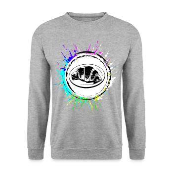 Croissant Symbol - Unisex Pullover - Weißgrau meliert - Vorne - Alina (178cm) & Michal (187cm)
